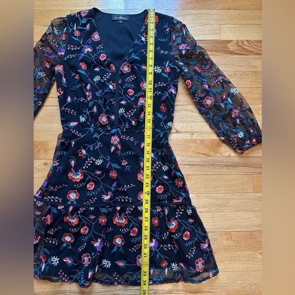 Sam Edelman RED PANSY Floral Embroidered Mesh Blouson Dress size 0 - Picture 6 of 8